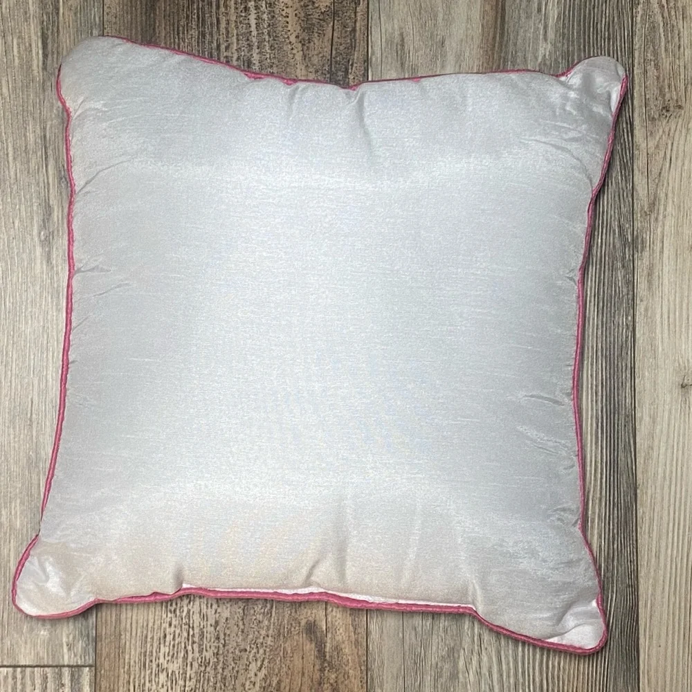 Embroidered and Bead Embellished Skull Decorative Pillow with Floral Design
